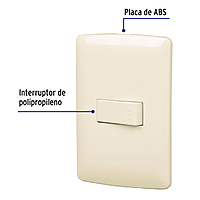 Placa armada 1 interruptor sencillo, marfil, línea Italiana - PA-APSE-I / 48660 Placa armada 1 interruptor sencillo, marfil, línea Italiana - PA-APSE-I / 48660