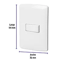 Placa armada 1 interruptor sencillo, blanco, línea Italiana - PA-APSE-IB / 46459