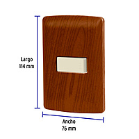 Placa armada 1 interruptor sencillo, madera, línea Italiana - PA-APSE-IM / 49923