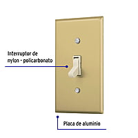 Placa armada interruptor sencillo, línea Standard, aluminio - PA-APSE-SA / 48497 Placa armada interruptor sencillo, línea Standard, aluminio - PA-APSE-SA / 48497