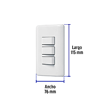 Placa armada con 3 interruptores sencillos, Volteck Basic - PA-APTR-B / 25083 Placa armada con 3 interruptores sencillos, Volteck Basic - PA-APTR-B / 25083