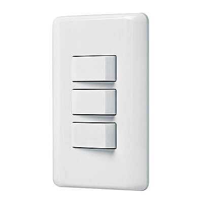 Placa armada con 3 interruptores sencillos, Volteck Basic - PA-APTR-B / 25083