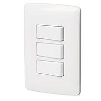 Placa armada 3 interruptores sencillos,blanco,línea Italiana - PA-APTR-IB / 46463 Placa armada 3 interruptores sencillos,blanco,línea Italiana - PA-APTR-IB / 46463