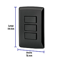Placa armada 3 interruptores sencillos,negro, línea Italiana - PA-APTR-IN / 47595 Placa armada 3 interruptores sencillos,negro, línea Italiana - PA-APTR-IN / 47595