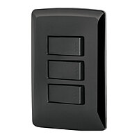 Placa armada 3 interruptores sencillos,negro, línea Italiana - PA-APTR-IN / 47595 Placa armada 3 interruptores sencillos,negro, línea Italiana - PA-APTR-IN / 47595