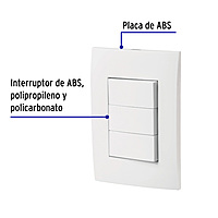 Placa armada 3 interruptores sencillos, línea Oslo, blanco - PA-APTR-OB / 46496