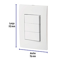 Placa armada 3 interruptores sencillos, línea Oslo, blanco - PA-APTR-OB / 46496