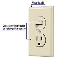 Placa armada interruptor y contacto, línea Standard, marfil - PA-COAP-S / 48489 Placa armada interruptor y contacto, línea Standard, marfil - PA-COAP-S / 48489