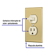 Placa armada interruptor y contacto, línea Standard, alumini - PA-COAP-SA / 48495 Placa armada interruptor y contacto, línea Standard, alumini - PA-COAP-SA / 48495