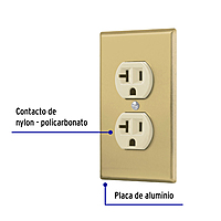 Placa armada contacto dúplex,2 polos,línea Standard, alumini - PA-CODO-MSA / 48496 Placa armada contacto dúplex,2 polos,línea Standard, alumini - PA-CODO-MSA / 48496