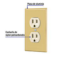 Placa armada 2 contactos polarizados,línea Standard, alumini - PA-CODO-SA / 48494 Placa armada 2 contactos polarizados,línea Standard, alumini - PA-CODO-SA / 48494