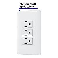 Placa armada con 3 contactos, Volteck Basic - PA-COTR-B / 25082 Placa armada con 3 contactos, Volteck Basic - PA-COTR-B / 25082