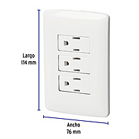 Placa armada 3 contactos aterrizados, blanco, línea Italiana - PA-COTR-IB / 46458 Placa armada 3 contactos aterrizados, blanco, línea Italiana - PA-COTR-IB / 46458