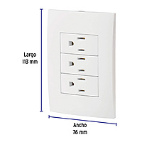 Placa armada 3 contactos aterrizados, línea Oslo, blanco - PA-COTR-OB / 46491 Placa armada 3 contactos aterrizados, línea Oslo, blanco - PA-COTR-OB / 46491