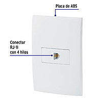Placa armada con entrada para teléfono, línea Oslo, blanco - PA-TE-OB / 46541 Placa armada con entrada para teléfono, línea Oslo, blanco - PA-TE-OB / 46541