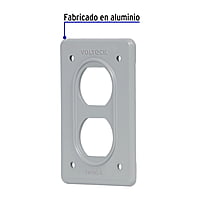 Placa tipo FS, doble, de sobreponer, Volteck - PAFDO-S / 46430