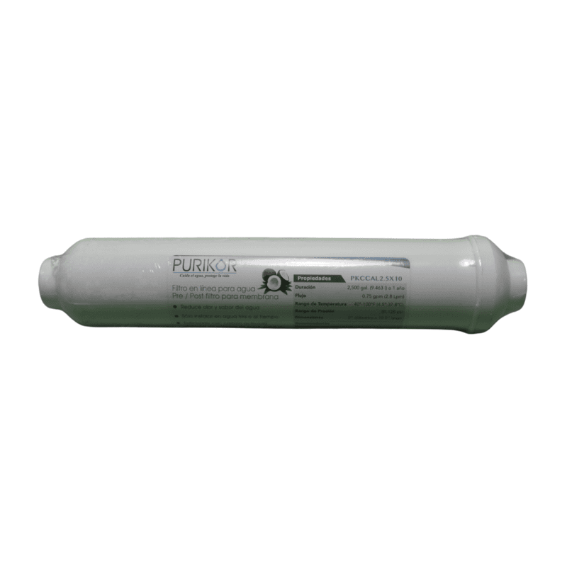 Filtro En Linea De Carbon Activado Granular 1/4Pulg Npt, Diametro 2.5X10Pulg - Pkccal2.5X10