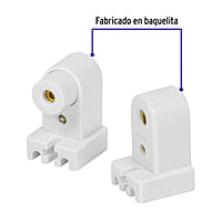Portalámpara de plástico, slim line, bolsa 2 pzas, Volteck - POPL-14 / 46506 Portalámpara de plástico, slim line, bolsa 2 pzas, Volteck - POPL-14 / 46506
