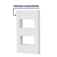 Placa 2 ventanas, 1 módulo, línea Española, color blanco - PPDO-EB / 47063 Placa 2 ventanas, 1 módulo, línea Española, color blanco - PPDO-EB / 47063