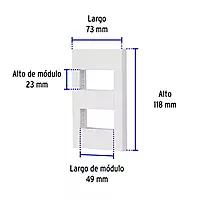 Placa 2 ventanas, 1 módulo, línea Española, color blanco - PPDO-EB / 47063 Placa 2 ventanas, 1 módulo, línea Española, color blanco - PPDO-EB / 47063