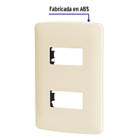 Placa 2 módulos de ABS, línea Italiana, color marfil - PPDO-I / 48089