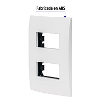 Placa 2 módulos de ABS, línea Oslo, color blanco - PPDO-OB / 48304
