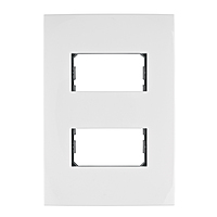 Placa 2 módulos de ABS, línea Oslo, color blanco - PPDO-OB / 48304