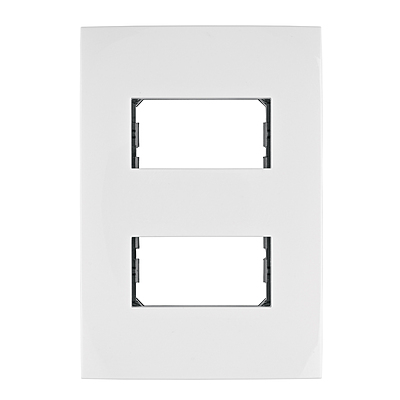 Placa 2 módulos de ABS, línea Oslo, color blanco - PPDO-OB / 48304