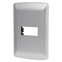 Placa 1 módulo de ABS, línea italiana, color plata - PPSE-IP / 46397 Placa 1 módulo de ABS, línea italiana, color plata - PPSE-IP / 46397