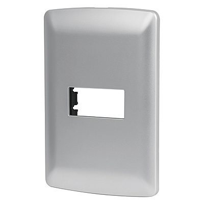 Placa 1 módulo de ABS, línea italiana, color plata - PPSE-IP / 46397