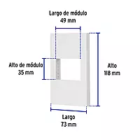 Placa 1 ventana, 1.5 módulos, línea Española, color blanco - PPSE15-EB / 47044