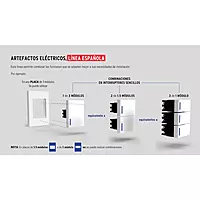 Placa 1 ventana, 3 módulos, línea Española, color blanco - PPTR-EB / 47043 Placa 1 ventana, 3 módulos, línea Española, color blanco - PPTR-EB / 47043