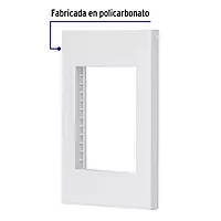 Placa 1 ventana, 3 módulos, línea Española, color blanco - PPTR-EB / 47043 Placa 1 ventana, 3 módulos, línea Española, color blanco - PPTR-EB / 47043
