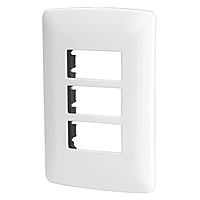Placa 3 módulos de ABS, línea Italiana, color blanco - PPTR-IB / 48136