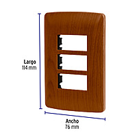 Placa 3 módulos de ABS, línea Italiana, acabado madera - PPTR-IM / 46394 Placa 3 módulos de ABS, línea Italiana, acabado madera - PPTR-IM / 46394