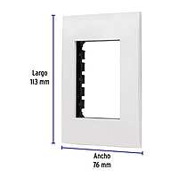 Placa 3 módulos de ABS, línea Oslo, color blanco - PPTR-OB / 48305