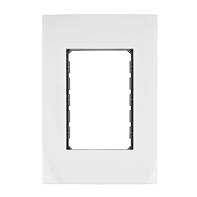 Placa 3 módulos de ABS, línea Oslo, color blanco - PPTR-OB / 48305