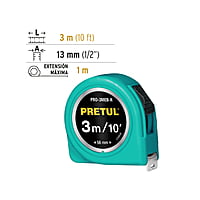 flexómetro-verde-3-m-cinta-13-mm-pretul-tarjeta-plástic-pro-3meb-r-21611