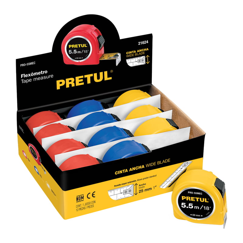 flexómetro-5-5-m-cinta-25-mm-display-box-con-12-pz-pretul-pro-55mec-21624 flexómetro-5-5-m-cinta-25-mm-display-box-con-12-pz-pretul-pro-55mec-21624