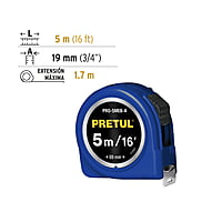 flexómetro-azul-5-m-cinta-19-mm-pretul-tarjeta-plástica-pro-5meb-a-21610