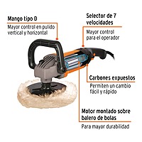 Pulidora 7' 1200 W velocidad variable, profesional, Truper - PULA-7A3 / 16626 Pulidora 7' 1200 W velocidad variable, profesional, Truper - PULA-7A3 / 16626