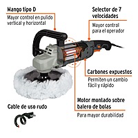 Pulidora 7' 1200 W velocidad variable, industrial, Truper - PULA-7N / 16673 Pulidora 7' 1200 W velocidad variable, industrial, Truper - PULA-7N / 16673