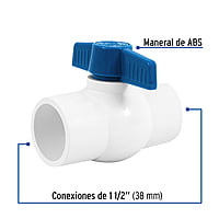 Válvula de esfera de PVC, de 1 1/2', para cementar - PVC-ES-1-1/2 / 49160 Válvula de esfera de PVC, de 1 1/2', para cementar - PVC-ES-1-1/2 / 49160