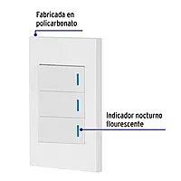 Placa armada 3 interruptores 1de 3vías,1 mod,Española,blanco - PA-APTR-EEB / 45606 Placa armada 3 interruptores 1de 3vías,1 mod,Española,blanco - PA-APTR-EEB / 45606