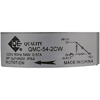 Motor Condensador 220/60 CW 42" .57AMP, Flecha 1/2 - QMC54 Motor Condensador 220/60 CW 42" .57AMP, Flecha 1/2 - QMC54