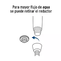 Regadera manual con soporte, satín, Riviera - R-013N / 45786