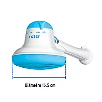 Regadera eléctrica, 4 temperaturas, 16.5cm, azul, Foset - REGEL-6A / 40239