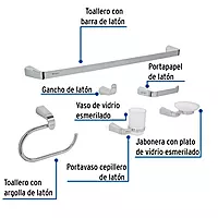 Juego de accesorios para baño, cromado, 6 piezas, Riviera - RIA-7000 / 45211 Juego de accesorios para baño, cromado, 6 piezas, Riviera - RIA-7000 / 45211