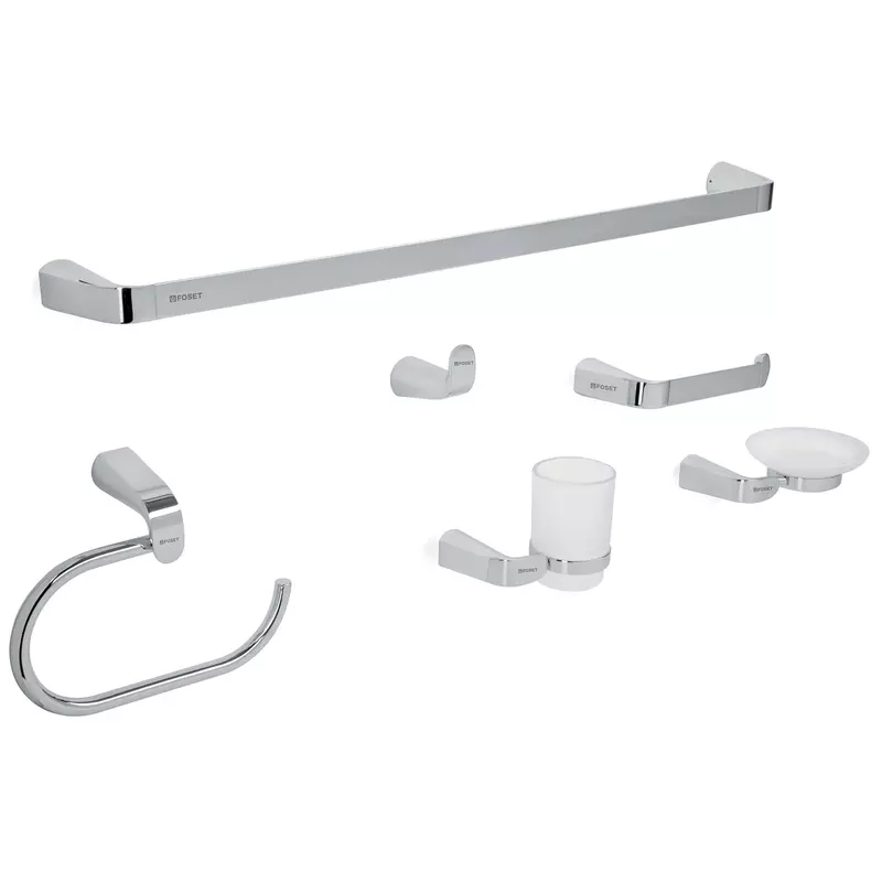 Juego de accesorios para baño, cromado, 6 piezas, Riviera - RIA-7000 / 45211 Juego de accesorios para baño, cromado, 6 piezas, Riviera - RIA-7000 / 45211