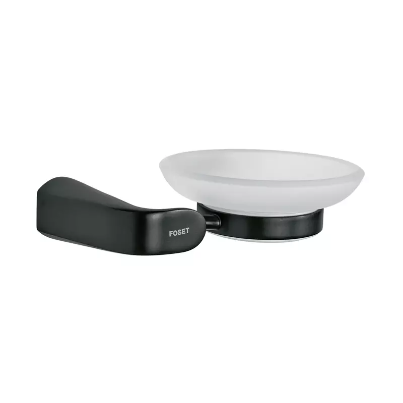 Jabonera con plato de vidrio, negro - RIA-74M / 44279 Jabonera con plato de vidrio, negro - RIA-74M / 44279